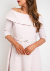 Claudia C Lambrusco Boat Neck Dress, Rose