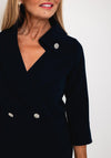 Claudia C Victoria Pencil Midi Dress, Navy