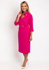 Claudia C Victoria Pencil Midi Dress, Fuchsia
