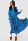 Closet London Spot Print Pleated A-line Midi Dress, Blue