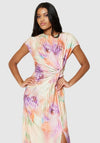 Closet London Stripe Detail Floral Dress, Multi Coloured