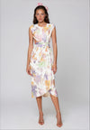 Closet London Floral Metallic Dress, White Multi