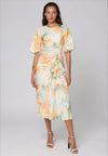 Closet London Floral Iridescent Dress, Orange Multi