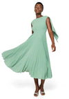Closet London Cape Pleated Dress, Sage Green