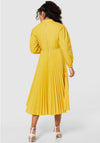 Closet Pleated Wrap Midi Dress, Yellow