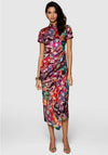 Closet Abstract Print High Neck Pencil Dress, Multi-Coloured