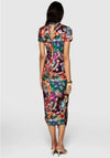 Closet Abstract Print High Neck Pencil Dress, Multi-Coloured