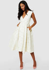 Closet London Jacquard A-line Midi Dress, Cream