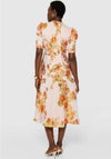 Closet Jacquard Floral High Neck A-line Dress, Orange