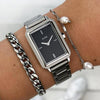 Cluse Fluette Ladies Watch, Silver & Black