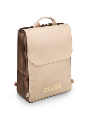 Cluse Le Reversible Metallic Backpack, Brown and Beige