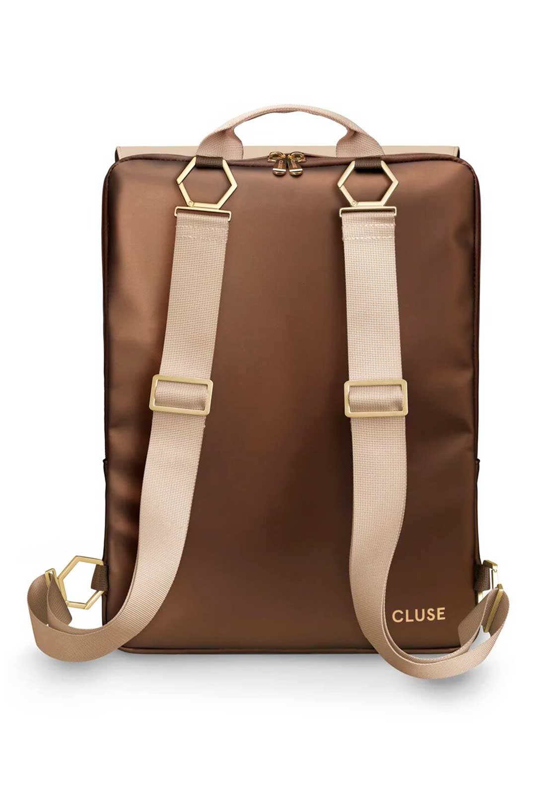 Cluse Le Reversible Metallic Backpack, Brown and Beige