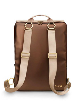 Cluse Le Reversible Metallic Backpack, Brown and Beige