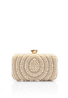 Zen Collection Tear Drop Diamante Pearl Clutch Bag, Gold