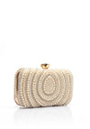 Zen Collection Tear Drop Diamante Pearl Clutch Bag, Gold