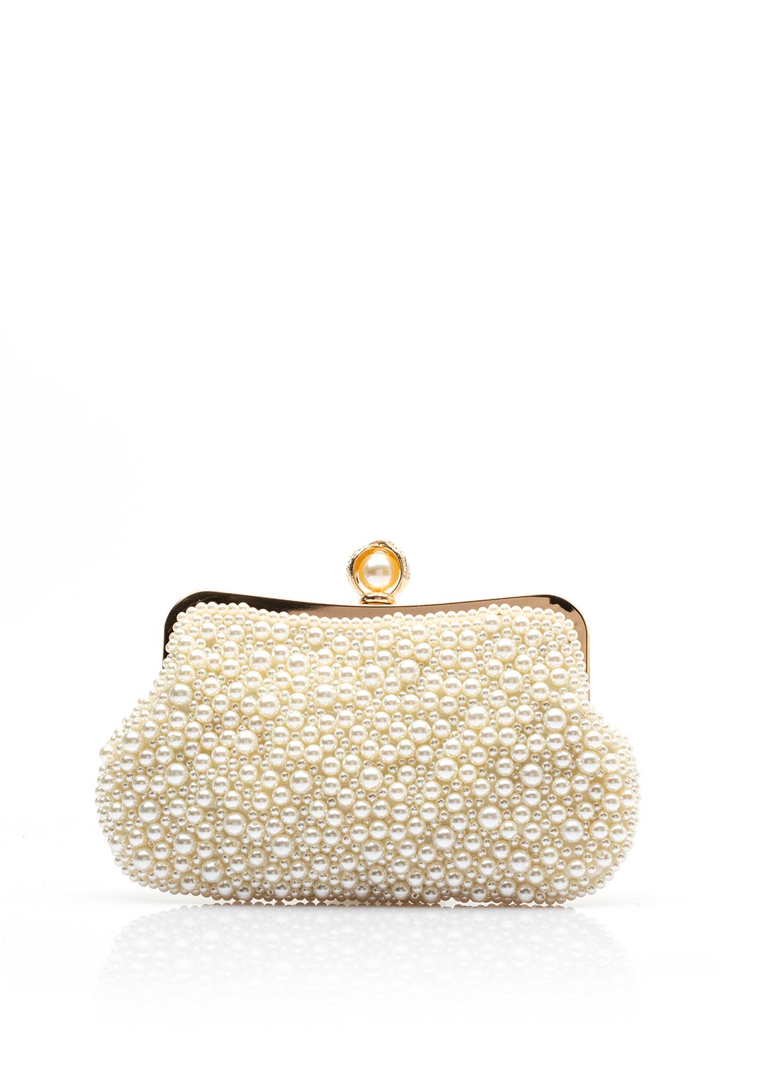 Zen Collection Pearl Pouch Clutch Bag, Cream