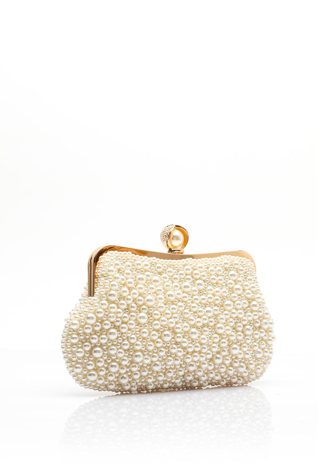 Zen Collection Pearl Pouch Clutch Bag, Cream