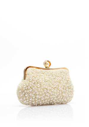 Zen Collection Pearl Pouch Clutch Bag, Cream