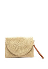 Zen Collection Woven Sequin Detail Envelope Clutch, Beige