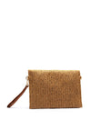 Zen Collection Woven Sequin Detail Envelope Clutch, Taupe