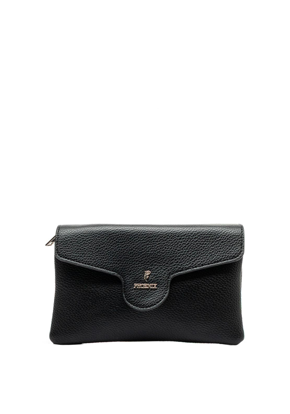 Zen Collection Faux Leather Envelope Pouch Crossbody Bag, Black