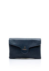 Zen Collection Faux Leather Envelope Pouch Crossbody Bag, Navy