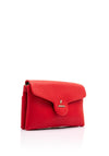 Zen Collection Faux Leather Envelope Pouch Crossbody Bag, Red