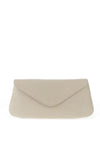 Pomares Envelope Square Detail Shimmer Clutch Bag, Beige