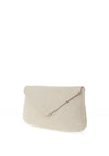 Pomares Envelope Square Detail Shimmer Clutch Bag, Beige
