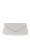 Pomares Envelope Square Detail Shimmer Clutch Bag, Silver