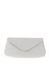 Pomares Envelope Square Detail Shimmer Clutch Bag, Plata