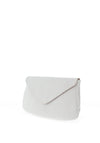Pomares Envelope Square Detail Shimmer Clutch Bag, Plata