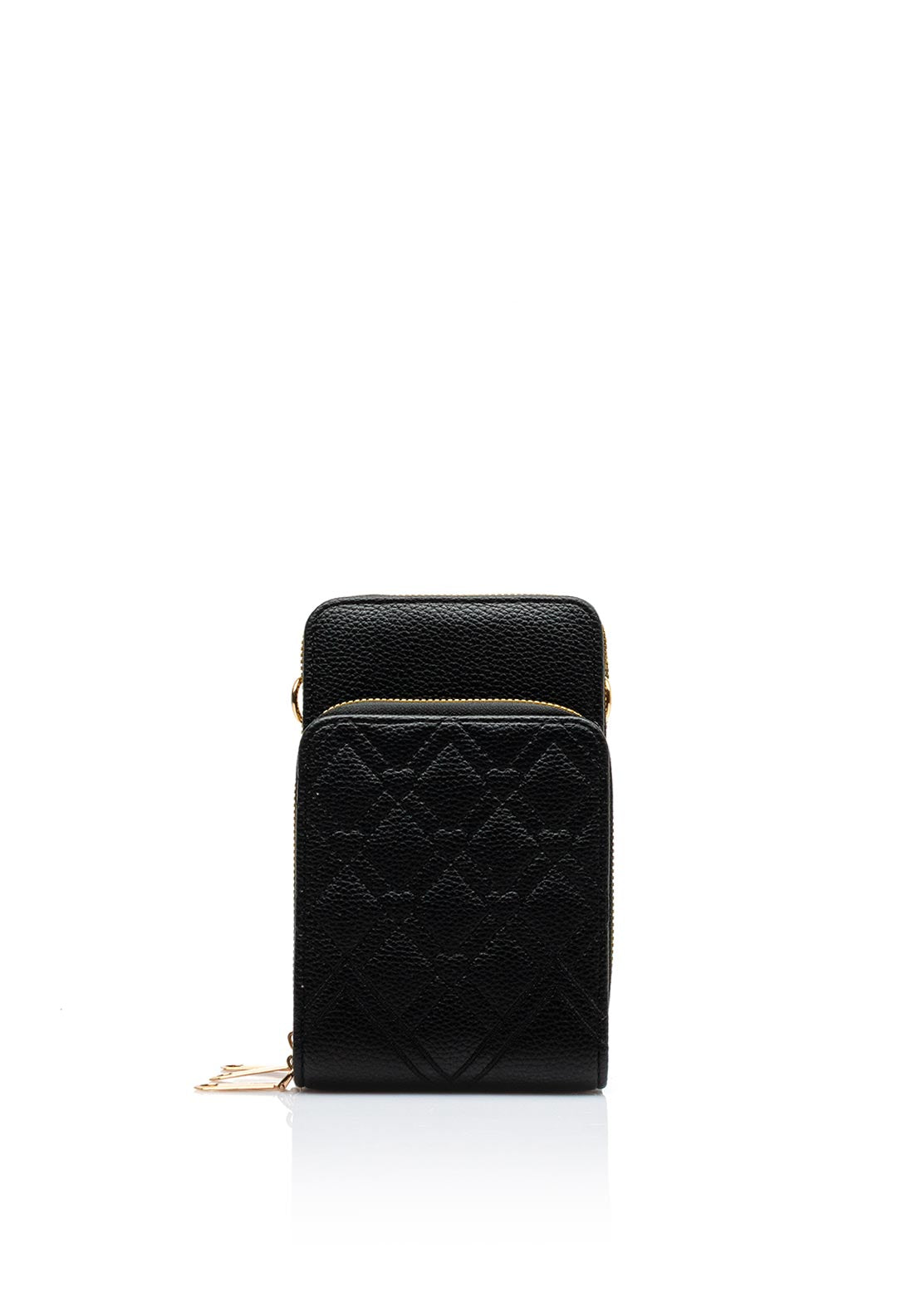 Zen Collection Quilted Smartphone Mini Crossbody Bag, Black