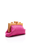 Zen Collection Woven Beach Clutch Bag, Rose Pink