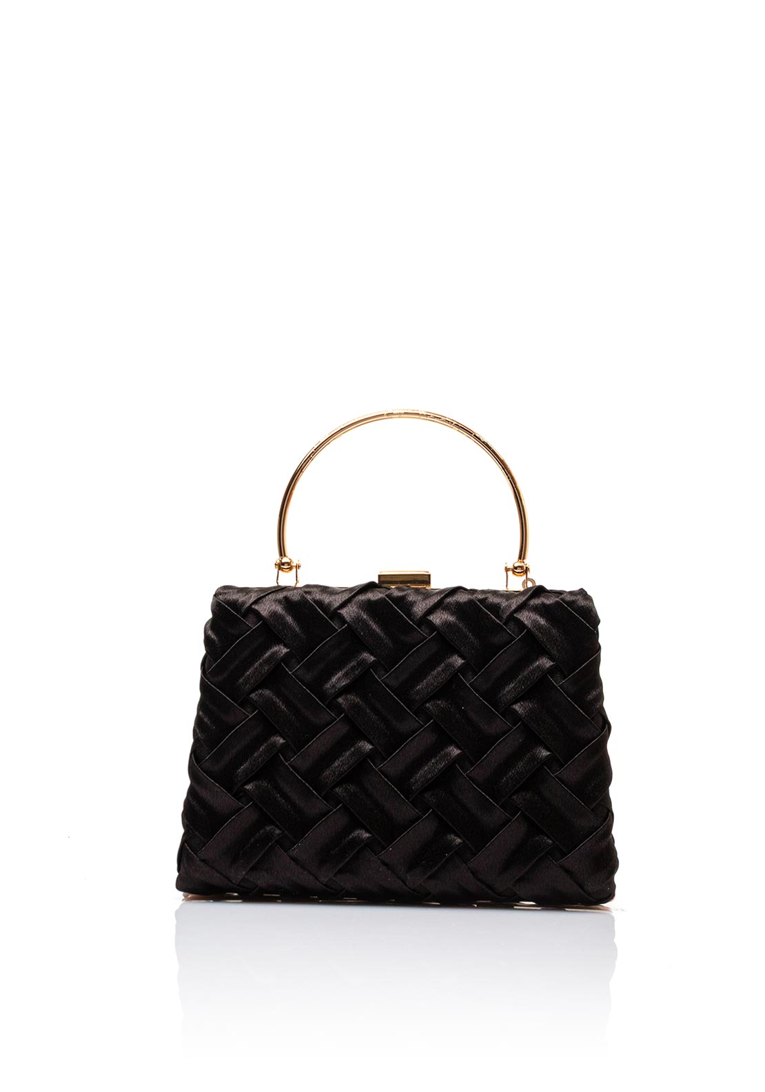 Zen Collection Satin Weave Clutch Bag, Black