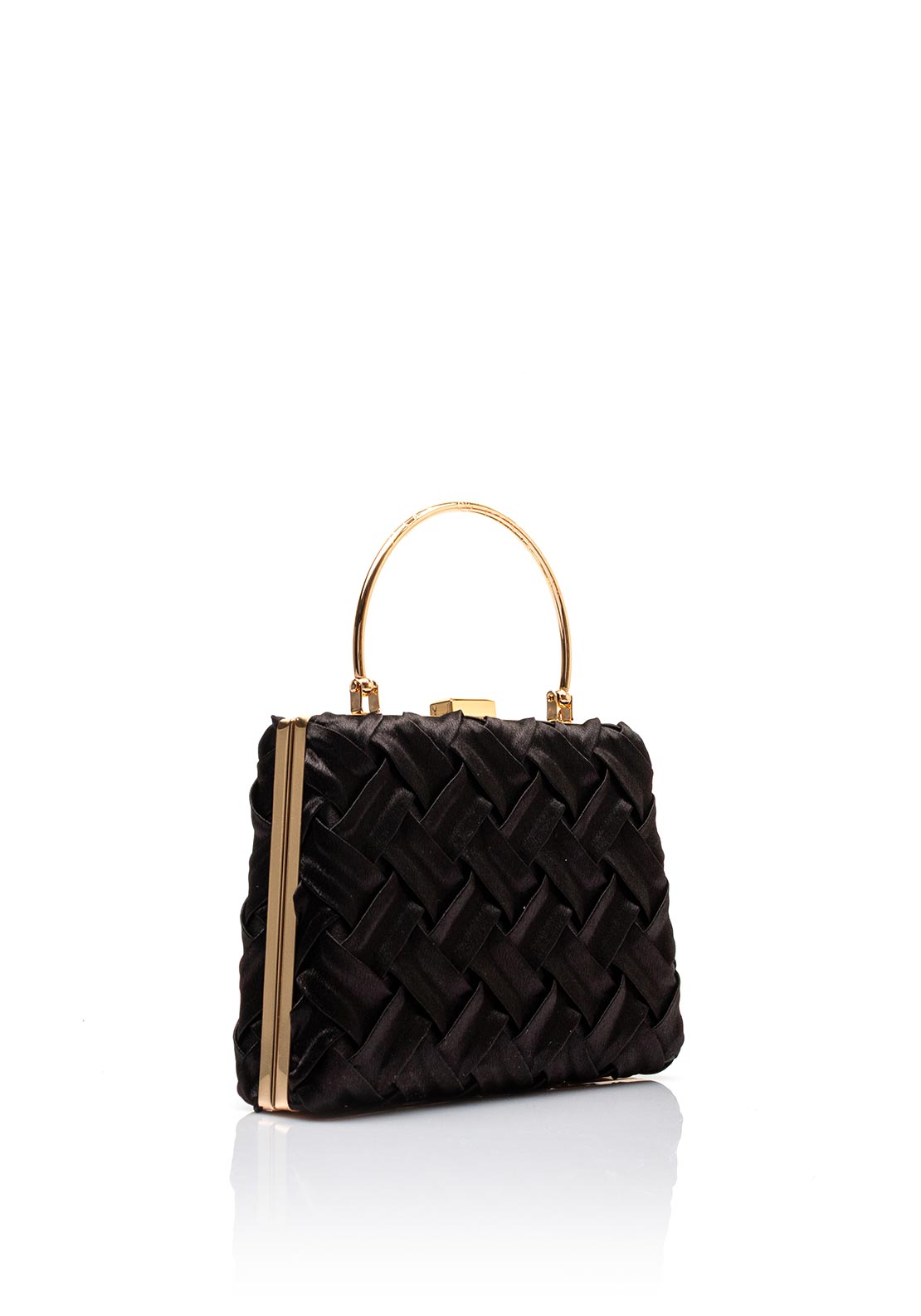 Zen Collection Satin Weave Clutch Bag, Black