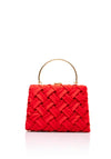 Zen Collection Satin Weave Clutch Bag, Red