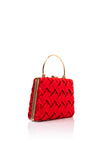 Zen Collection Satin Weave Clutch Bag, Red