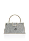 Zen Collection Diamante Encrusted Mini Grab Clutch Bag, Silver