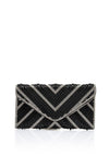Zen Collection Diamante Pearl Envelope Clutch Bag, Black