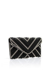 Zen Collection Diamante Pearl Envelope Clutch Bag, Black