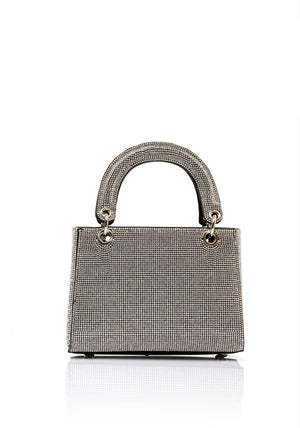 Zen Collection Rhinestone Encrusted Mini Grab Bag, Black