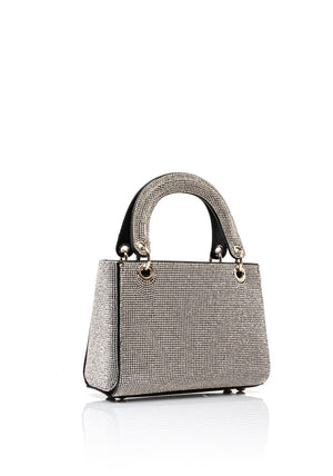 Zen Collection Rhinestone Encrusted Mini Grab Bag, Black