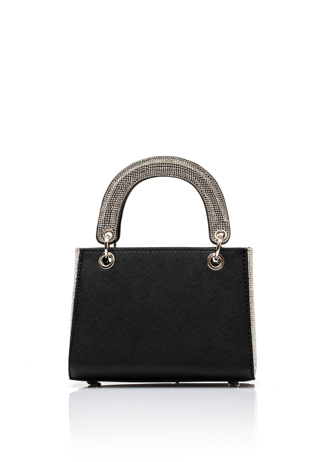 Zen Collection Rhinestone Encrusted Mini Grab Bag, Black