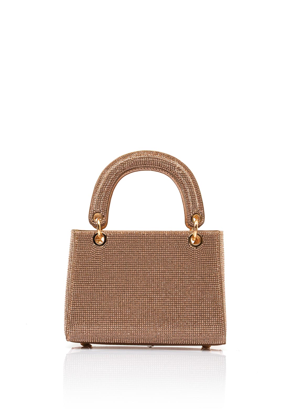 Zen Collection Rhinestone Encrusted Mini Grab Bag, Champagne