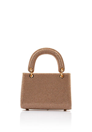 Zen Collection Rhinestone Encrusted Mini Grab Bag, Champagne