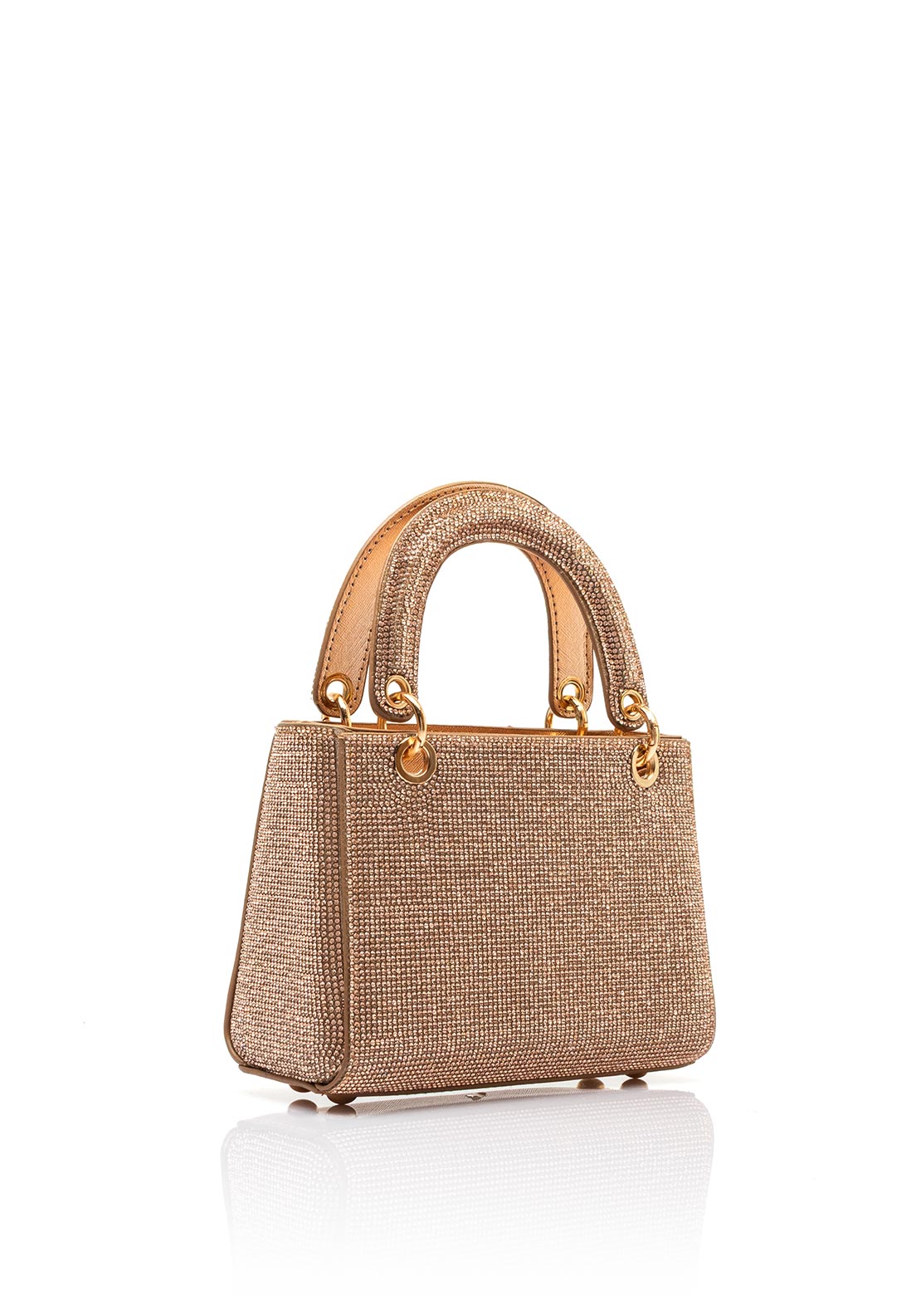 Zen Collection Rhinestone Encrusted Mini Grab Bag, Champagne