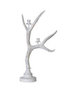 Whitewash Antler Candle Holder, White