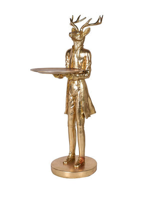 Reindeer Butler Sculpture, Gold