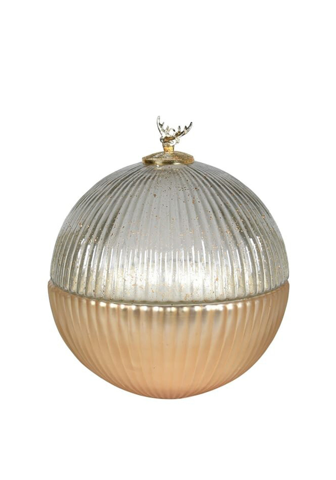 Large Gold Reindeer Candle Pot